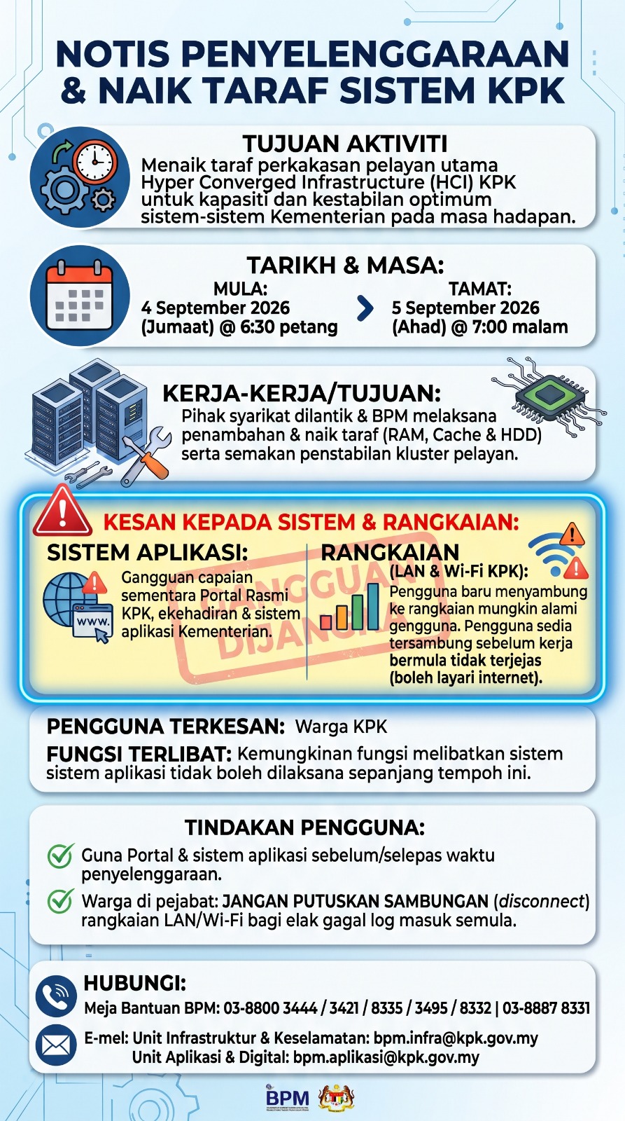 Penyelenggaraan dan naik taraf sistem