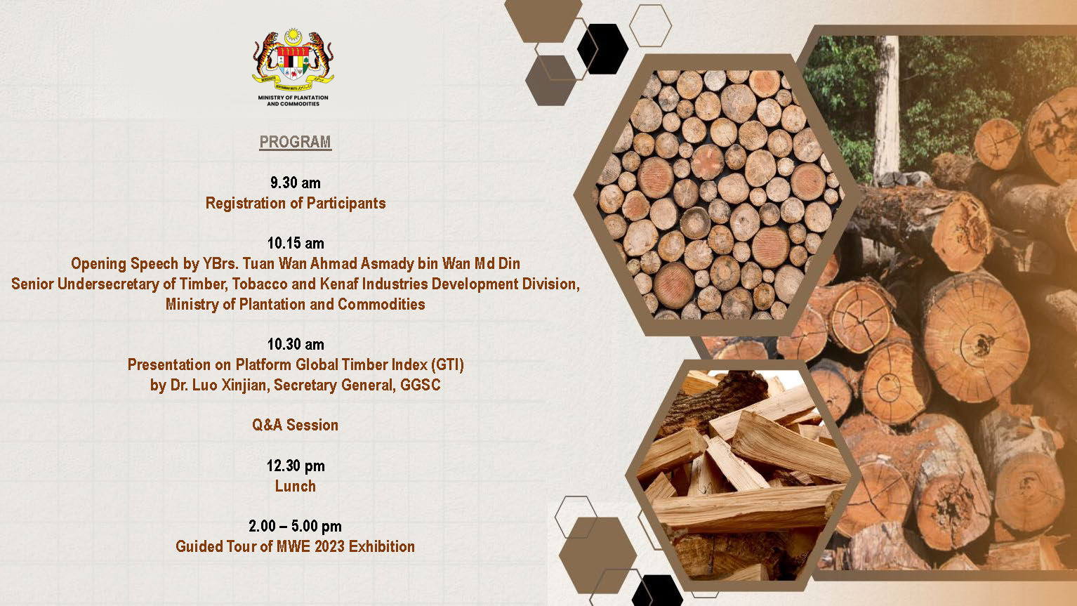 Laman  Rasmi KPK AGENDA SEMINAR GLOBAL TIMBER INDEX (GTI)